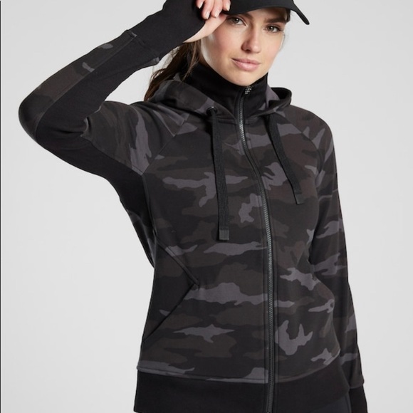 Athleta Tops - Athleta Black Camo Triumph Hoodie